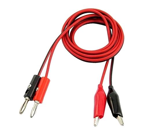 Double Stitch 3Ft Red Black Alligator Clip to Banana Plug Test Lead Probe Cable 