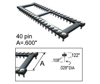 5 28 pin 300 MIL DIP MILL-MAX 110-91-328-41-001000 Solder Tin lead IC Socket 
