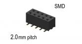 2x 5 pin Female Header 2mm sp SMD 2x 5 pin Female Header 2mm sp SMD