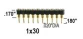 30 pin SIP Machined Socket .180" tail g/g