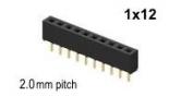 1x12 pin Female Header 2mm sp 1x12 pin Female Header 2mm sp
