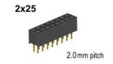 2x25 pin Female Header 2mm sp