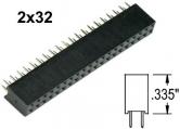 2x32 pin Female Header .1"sp