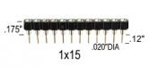15 pin SIP Machined Socket .100" pin spacing