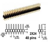 2x24 pin Snappable Header .1"sp