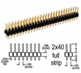 2x40 pin Snappable Header .1"sp
