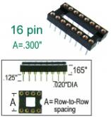 16 pin DIP IC Socket Machined .300"