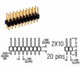2x10 pin Snappable Header .1"sp