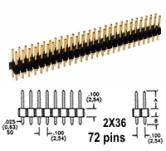 2x36 pin Snappable Header .1"sp