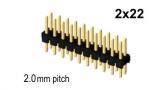 2x22 pin Snappable Header 2mm sp