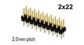 2x22 pin Snappable Header 2mm sp t/g