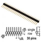 30 pin single row Breakaway Header .100" spacing 2.54mm pitch