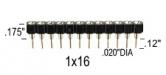 16 pin SIP Machined Socket .100" pin spacing