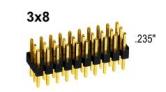 3x 8 pin Snappable Header .1"sp