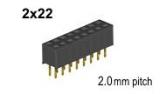 2x22 pin Female Header 2mm sp