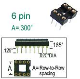 6 pin DIP IC Socket Machined .3"