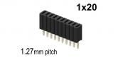 1x20 pin Female Header .05" 1.27mm sp